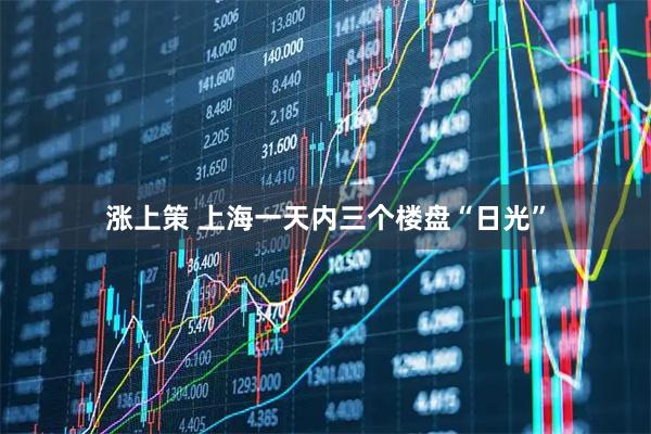 涨上策 上海一天内三个楼盘“日光”